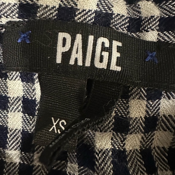 Paige Plaid Button Down Shirt - Navy and White - Picture 5 of 7